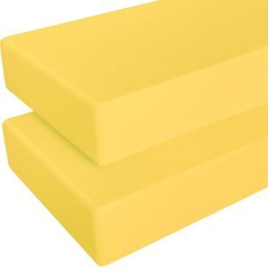 NTBAY 2-Pk Satin Fitted Crib Sheet, 28x52x8 Crib Sheet for Standard Crib, Yellow